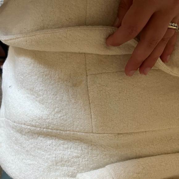 Free People Wool Blend Double-Breasted Pea Coat in Ivory/Cream - Picture 7 of 8